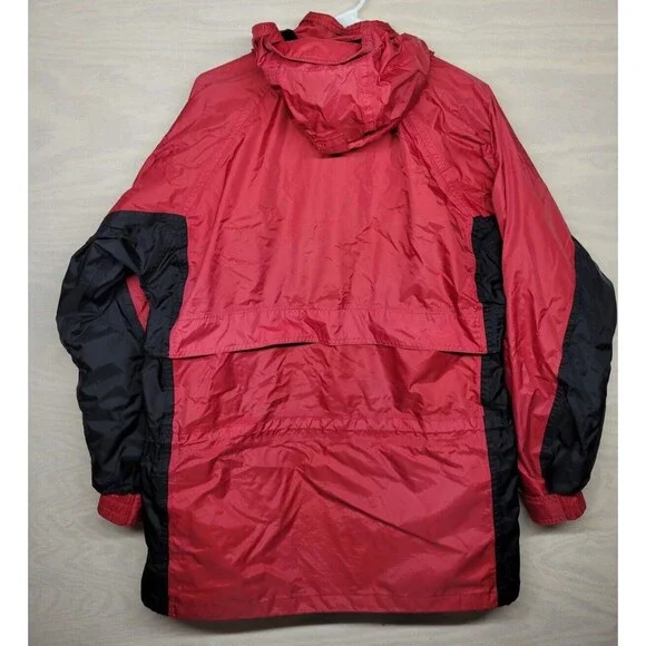 Helly Hansen Men's SZ M Coat Jacket Hooded Packable Outdoor Zip Pockets Red